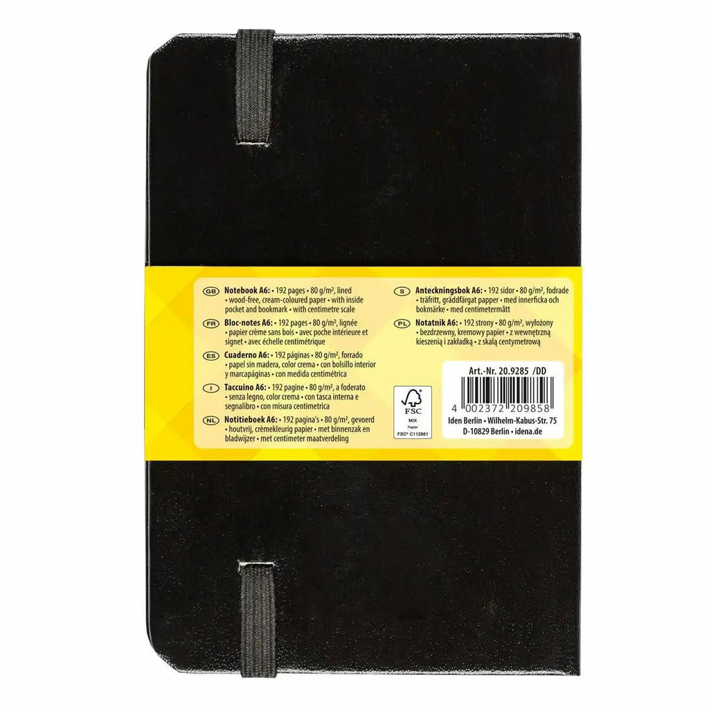 Liniertes Notizbuch A6 für unterwegs Idena