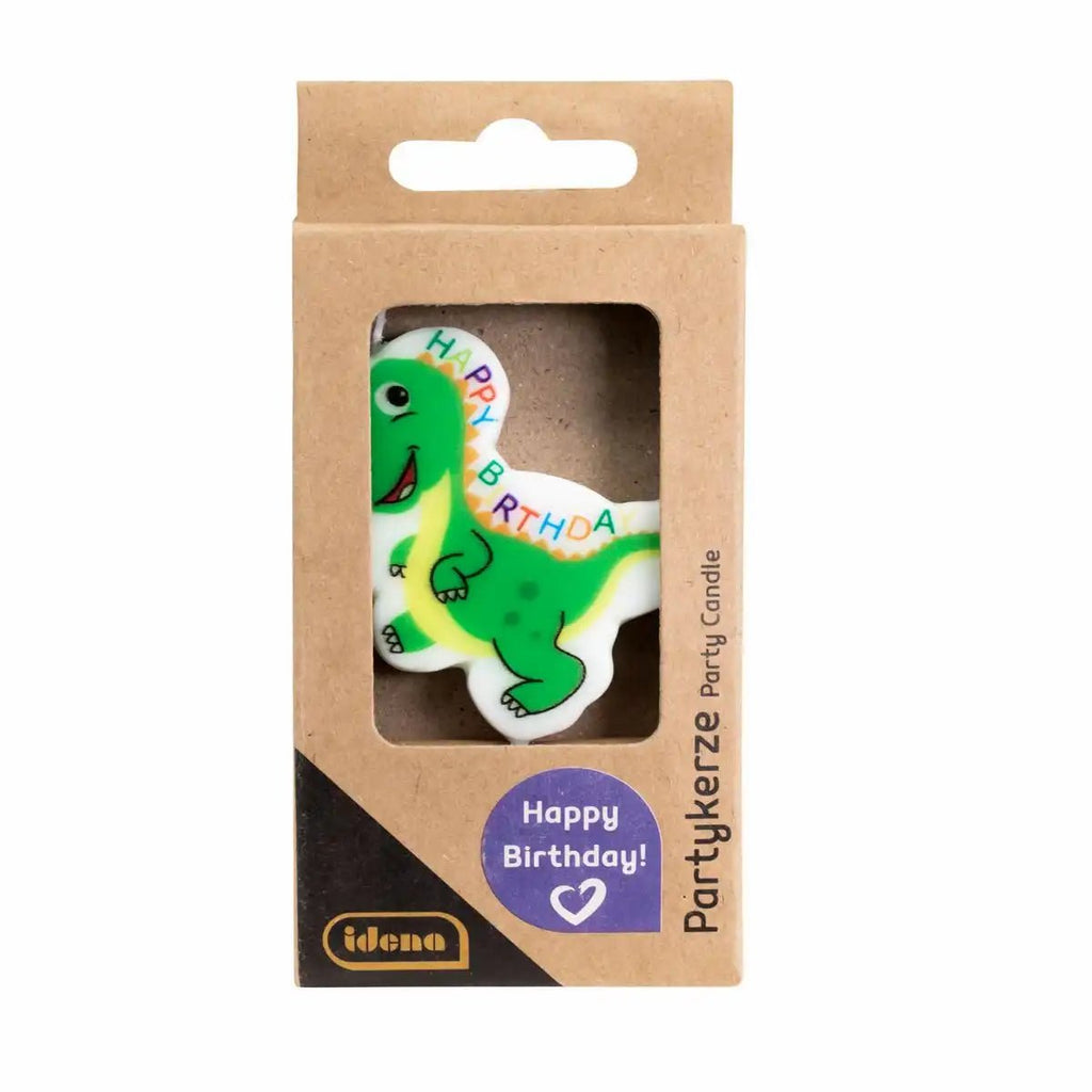 Dinosaurier-Kerze bunt von Idena auf Kuchen