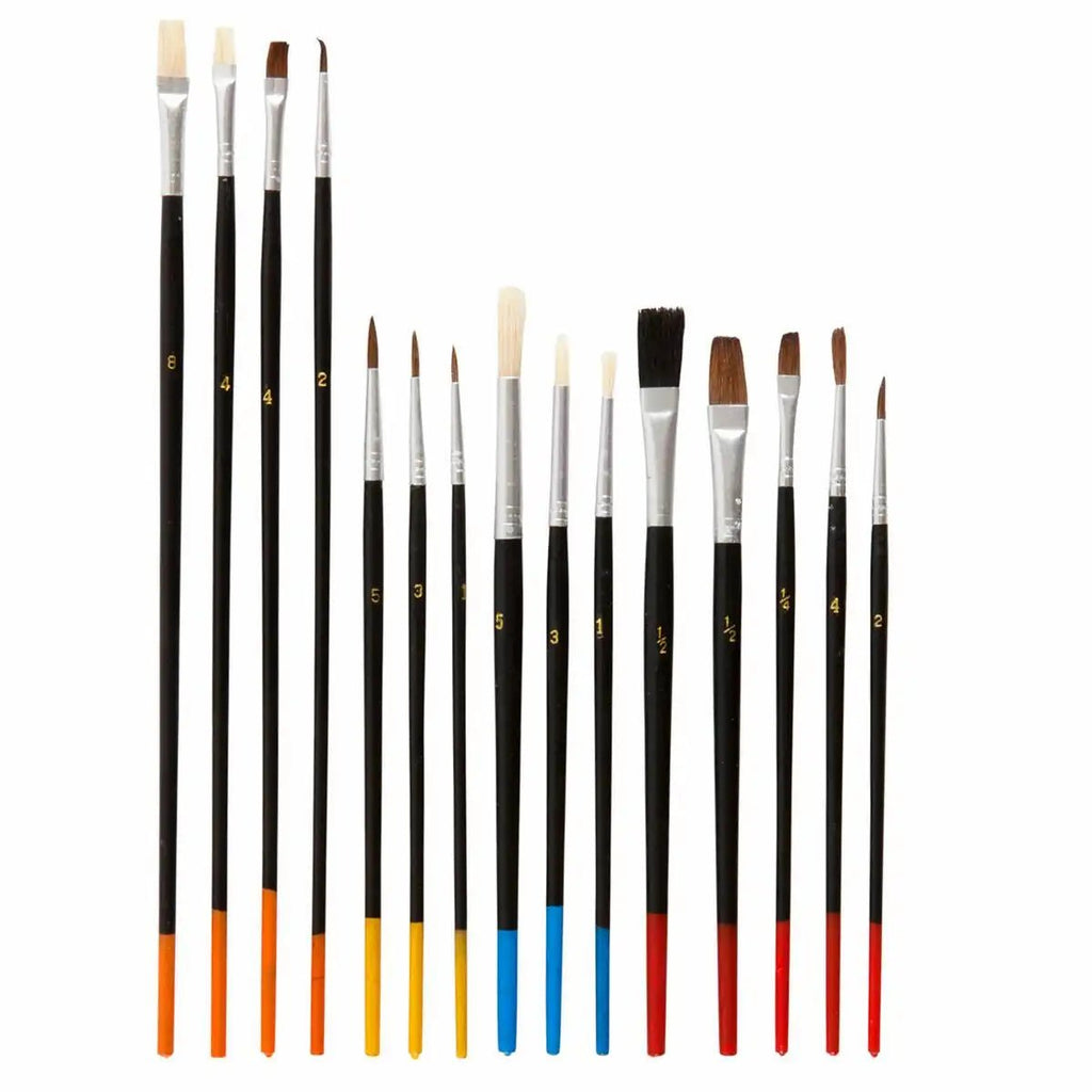 Idena Pinselset 15-teilig Haar Borsten Aquarellpinsel FSC nachhaltig Kreativbedarf