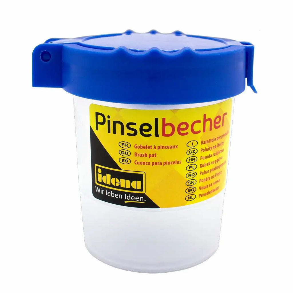 Idena Pinselbecher mit Deckel aus Kunststoff für Kinder ab 3