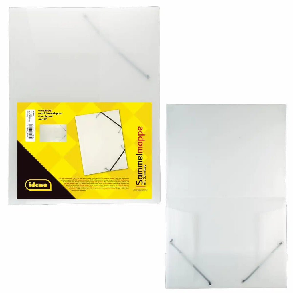 Idena Sammelmappe DIN A3 transluzent weiß mit Gummizug