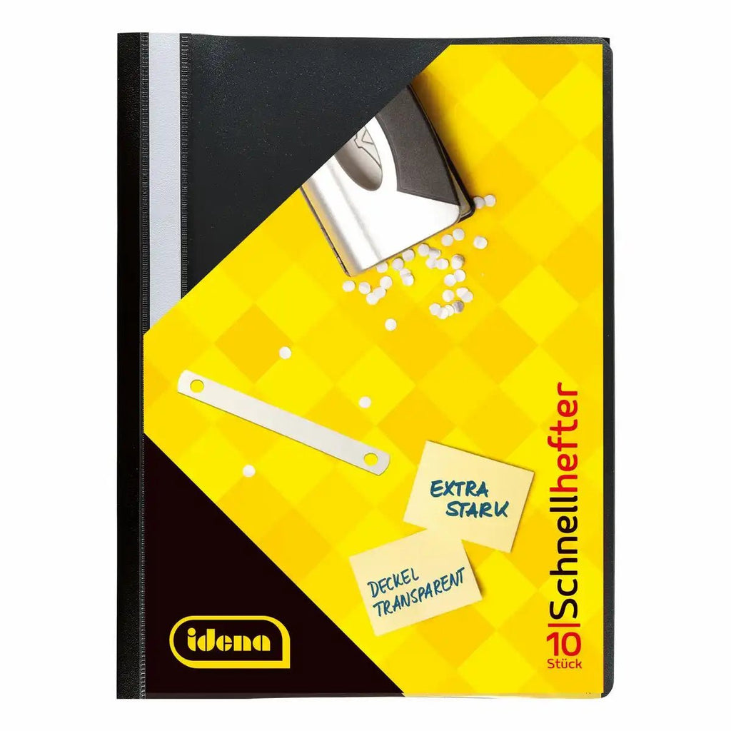 Schwarzer Schnellhefter DIN A4 aus Kunststoff Idena