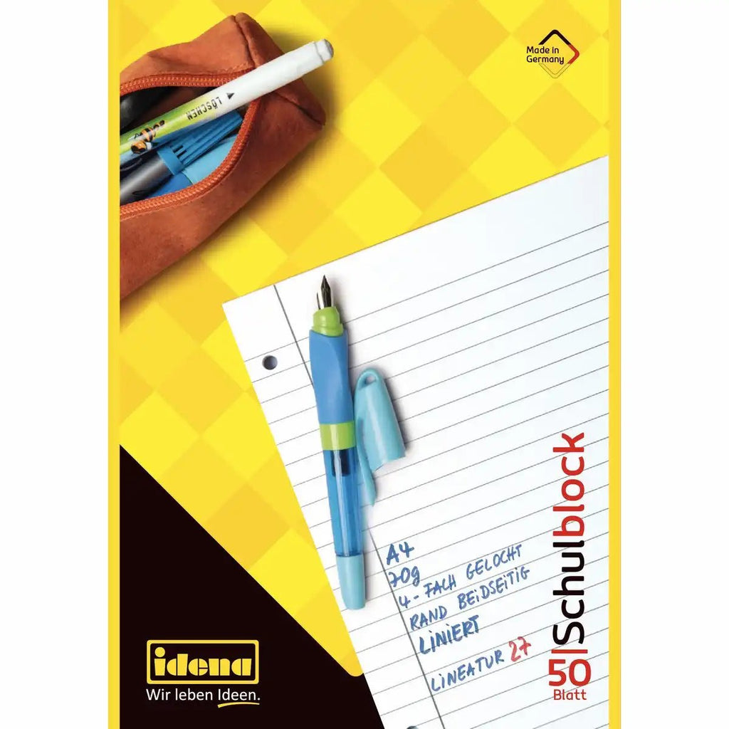 Schulblock A4 liniert Idena 70 g/m² mit 4-fach Lochung