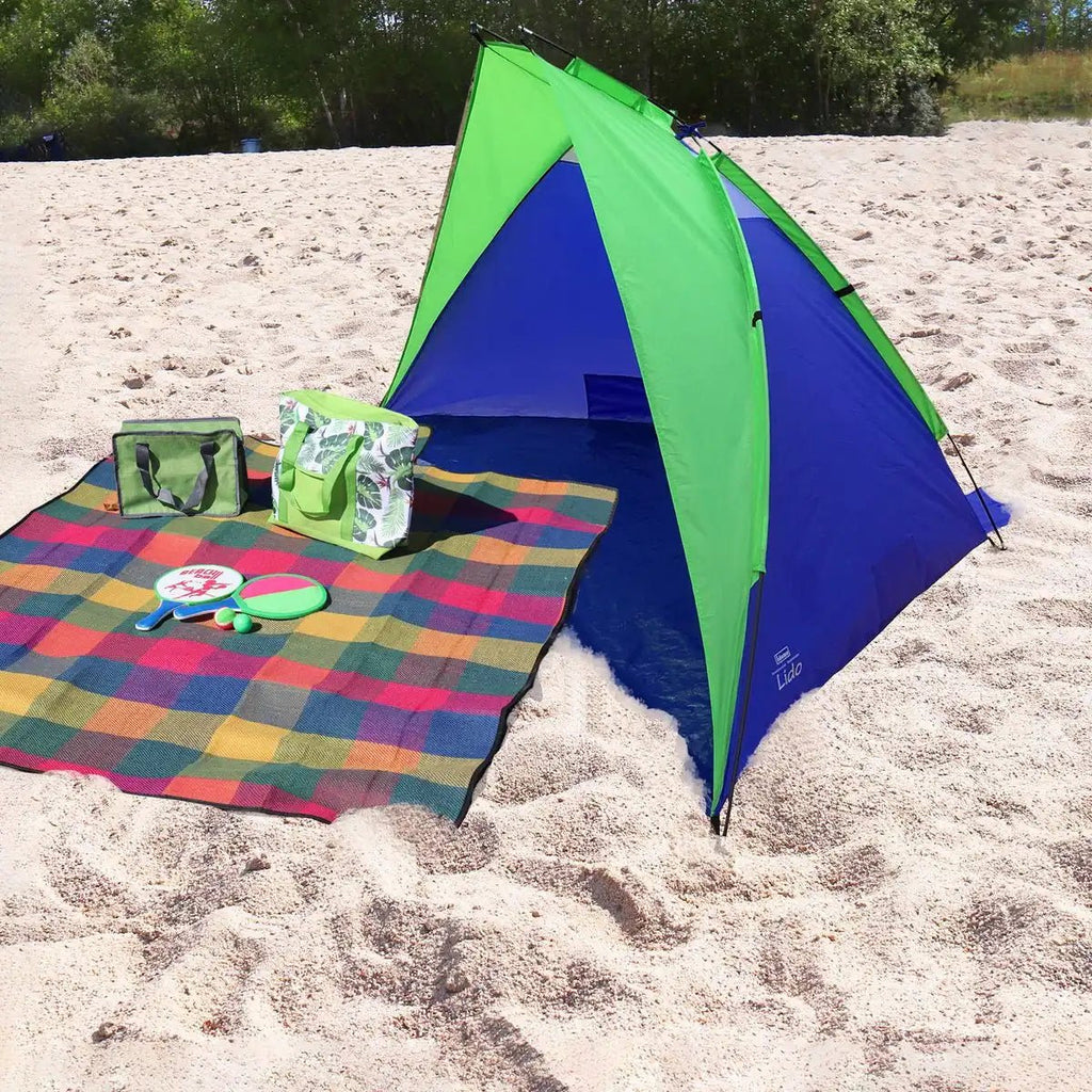 Strandmuschel Idena UV 40+ blau grün mit Tragetasche