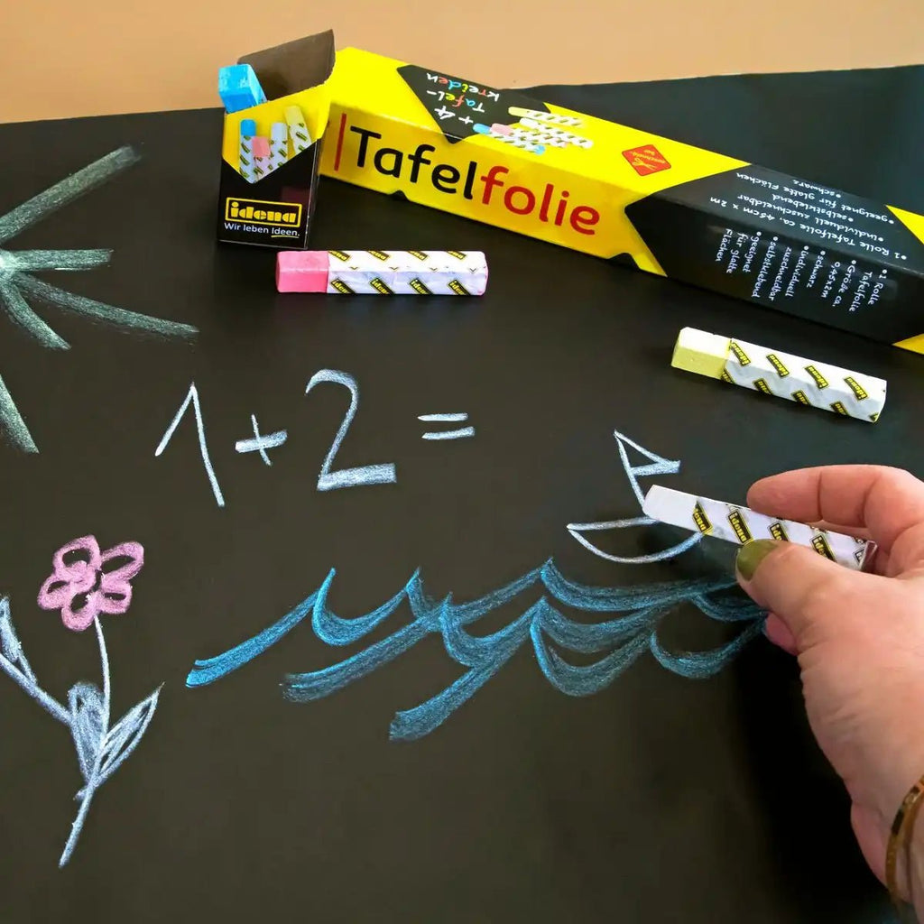 Tafelfolie Idena 45 cm x 200 cm selbsthaftend mit Kreide-Set