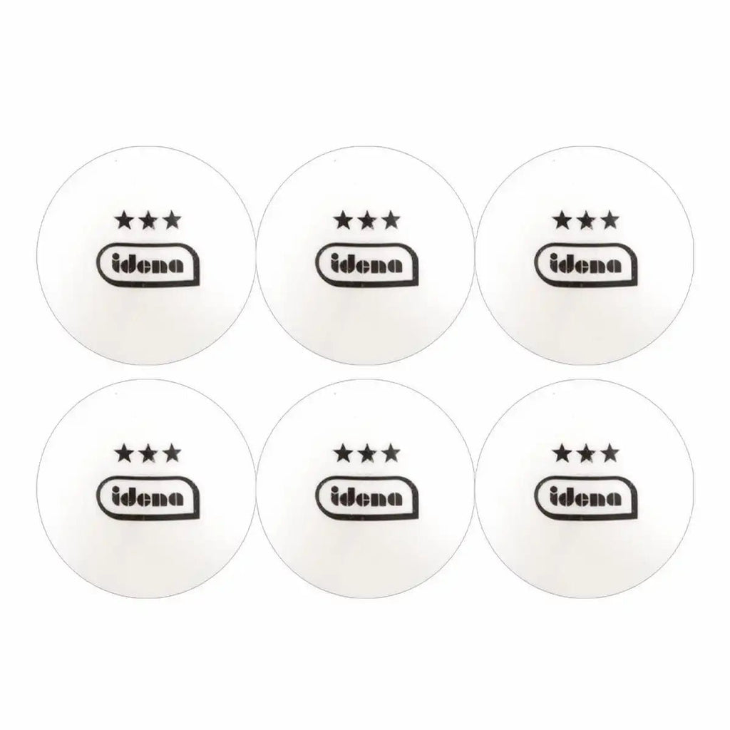 Idena Wettkampf-Tischtennisbälle 6er-Pack 3 Sterne 40 mm