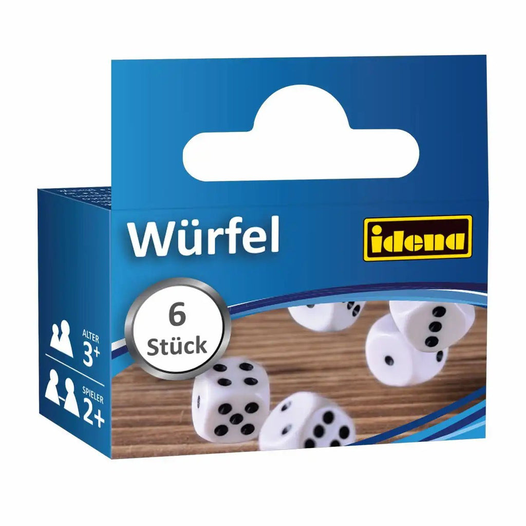 Spielwürfel klassisch weiß 16mm 6er-Set Idena

