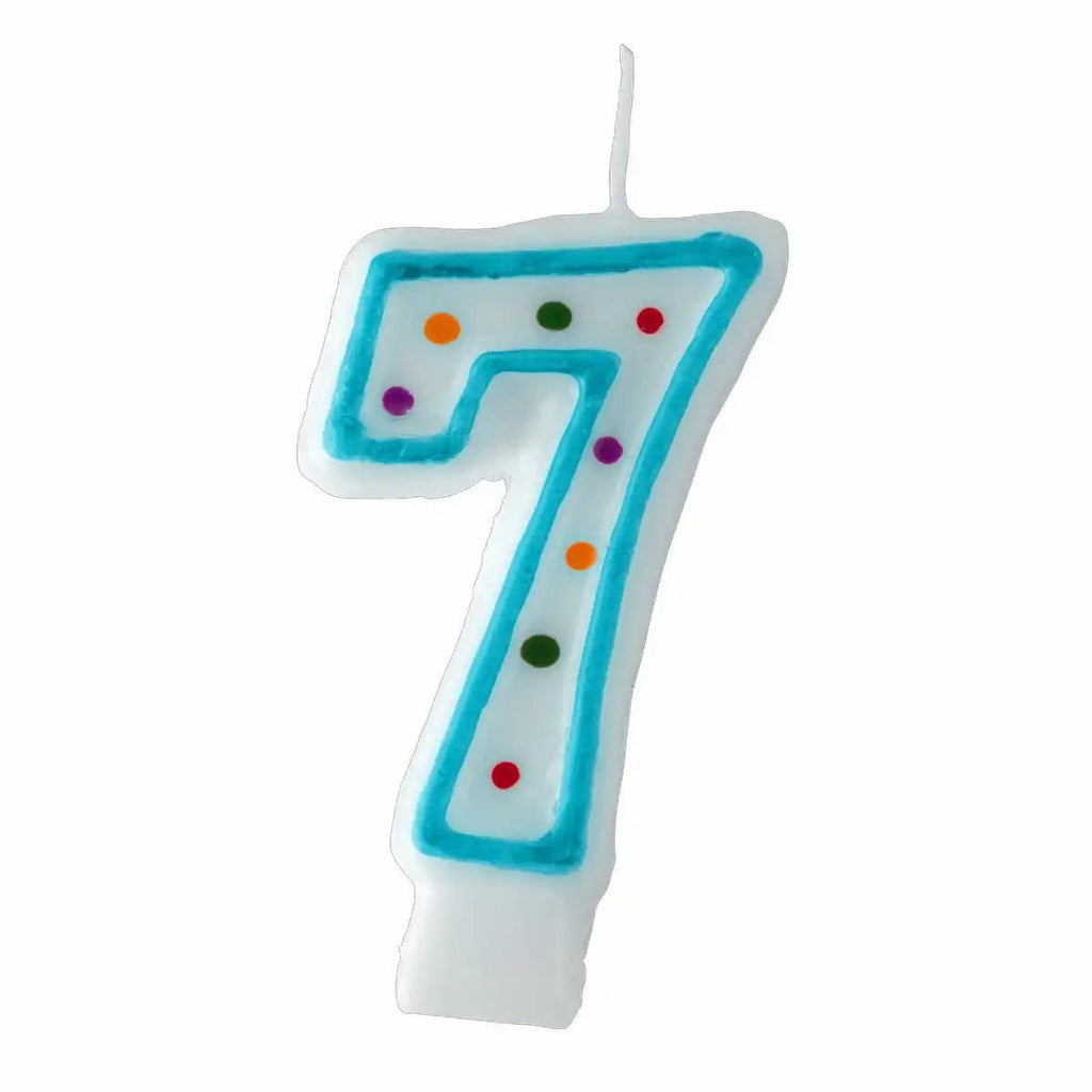 Zahlenkerze „7“ türkis Idena – ohne Halter, ideal für Geburtstag

