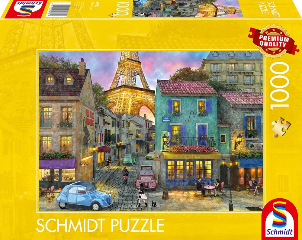 1.000 Teile Puzzle mit romantischer Pariser Straßenszene
