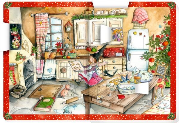 Weihnachtsbuch für Kinder mit Adventskalender und Liedtext