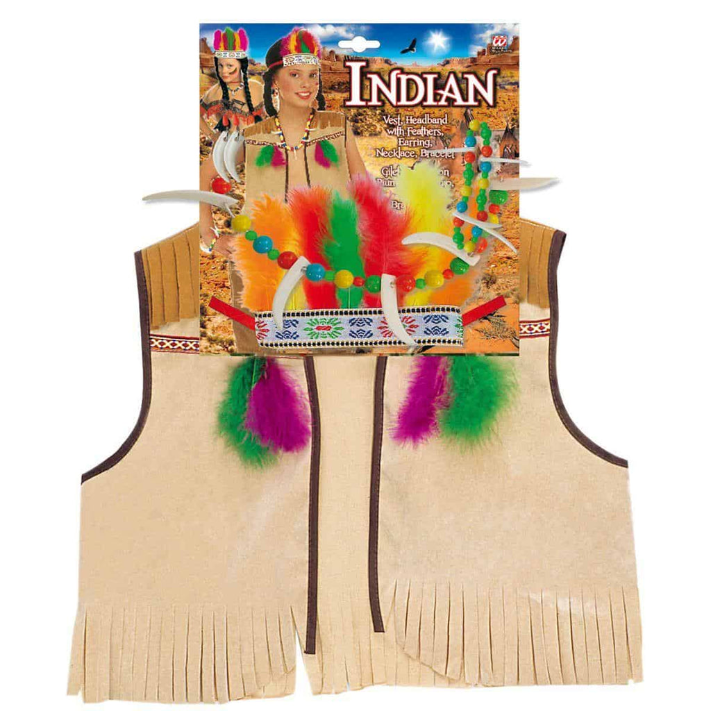 Indianer Weste mit Schmuck   - Widmann