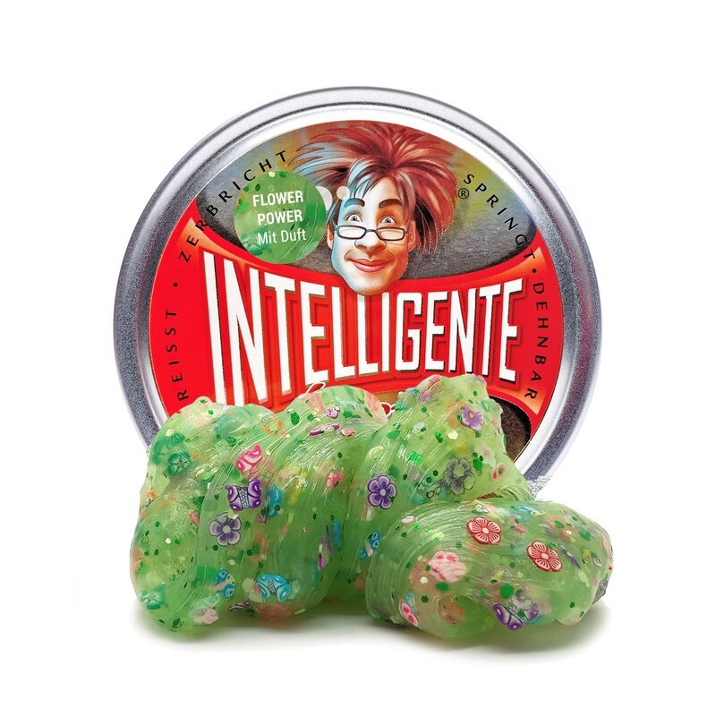 Intelligente Knete Flower Power mit Duft – grün-transparent mit Glitzer
