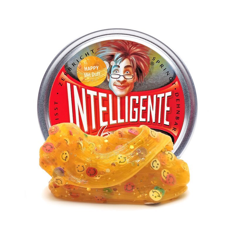 Intelligente Knete Happy in Metalldose mit bunter Farbe
