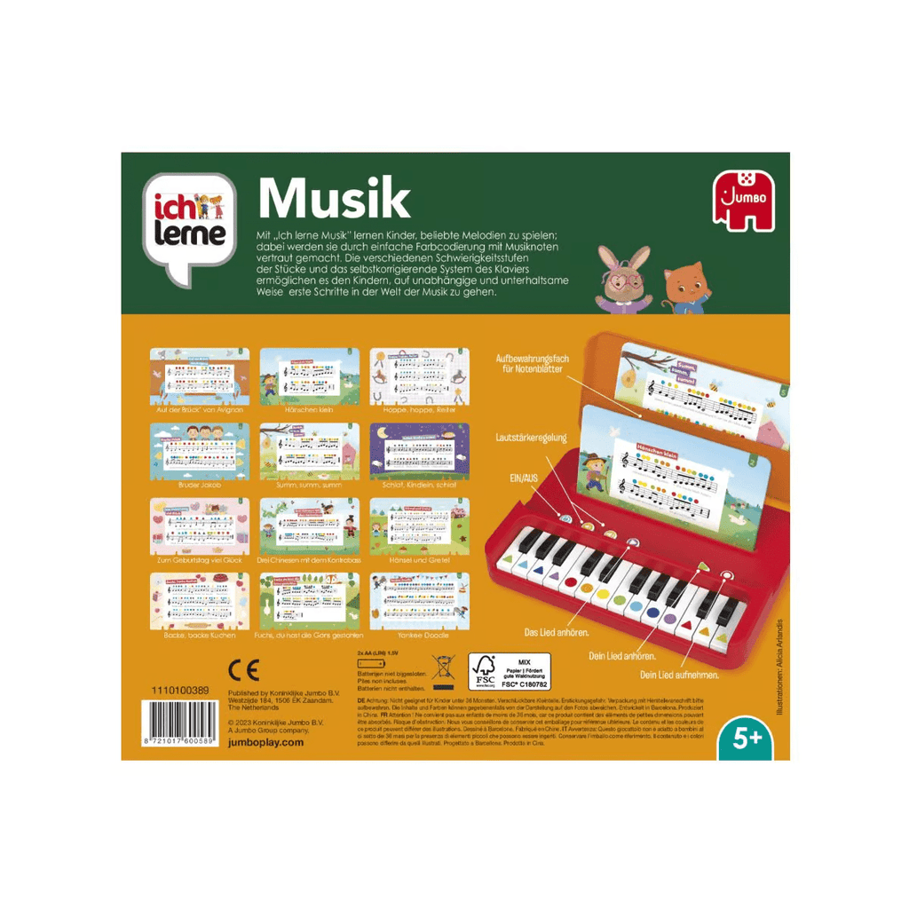 Jumbo Ich lerne Musik ab 5 Jahren tragbares Piano
