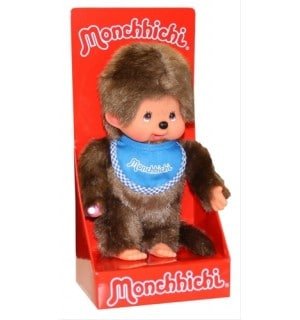 Junge Monchhichi mit rotem, blauem oder weißem Lätzchen - Idena