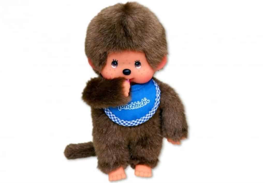 Junge Monchhichi mit rotem, blauem oder weißem Lätzchen - Idena