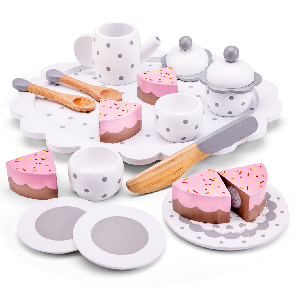 Kaffeeservice mit Kuchen, Weiß - 18 Teile - New Classic Toys