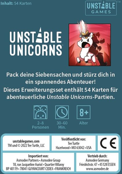 Kartenspiel - Unstable Unicorns Abenteuer Erweiterungsset - Asmodee