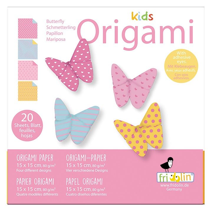 Kids Origami - Schmetterlinge 15x15cm - Fridolin