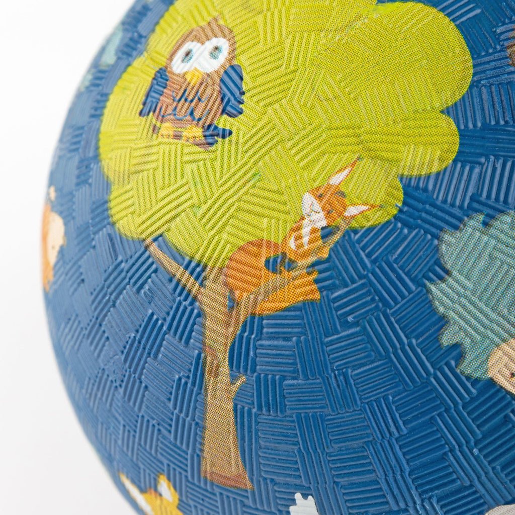 Blauer Ball mit Waldtieren – weich & griffig ab 1 Jahr