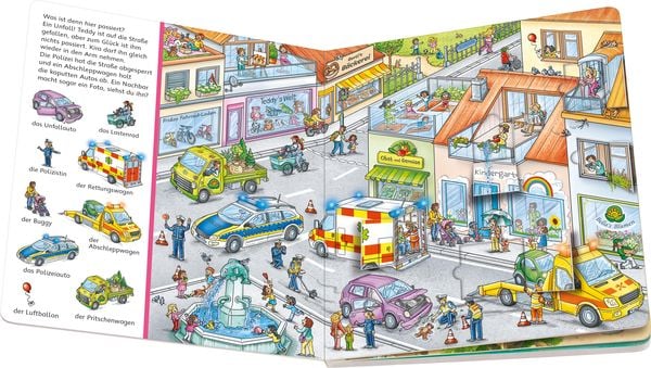 Kinderbücher - Sachen suchen Wimmelbuch: Fahrzeuge im Einsatz - Ravensburger