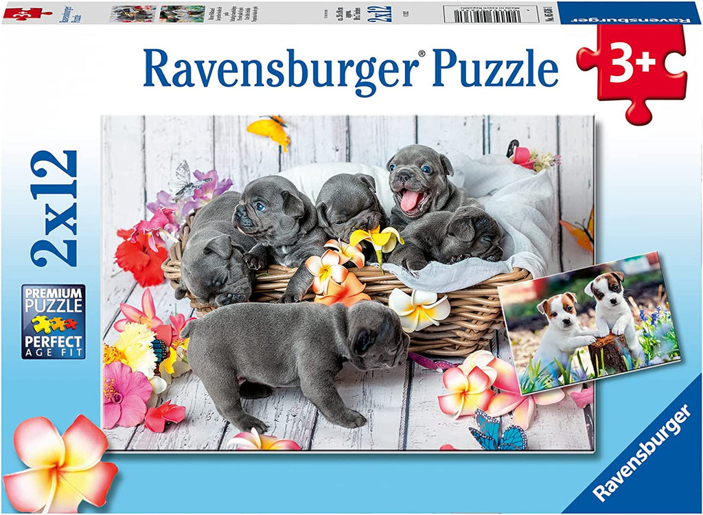 Kinderpuzzle 2x12 - Kleine Fellknäuel - Ravensburger