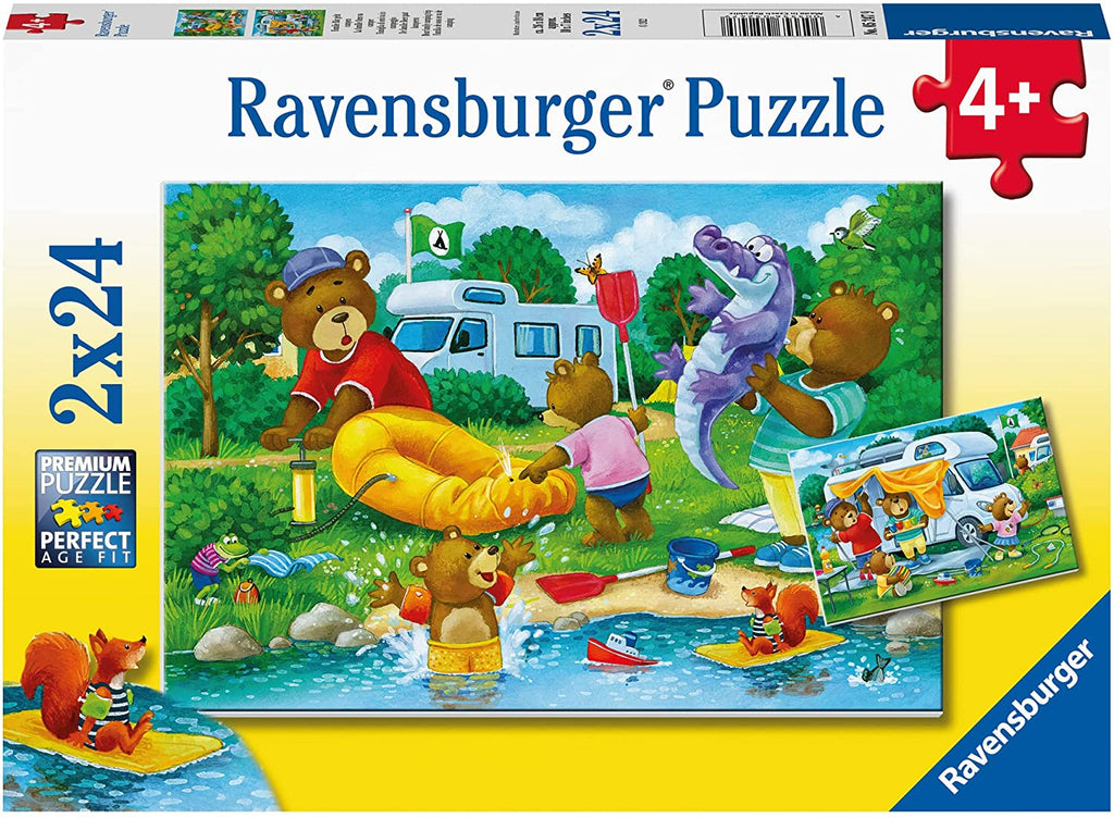 Kinderpuzzle 2x24 - Familie Bär geht campen - Ravensburger