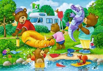 Kinderpuzzle 2x24 - Familie Bär geht campen - Ravensburger