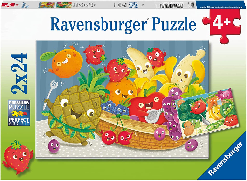 Kinderpuzzle 2x24 - Freche Früchte - Ravensburger