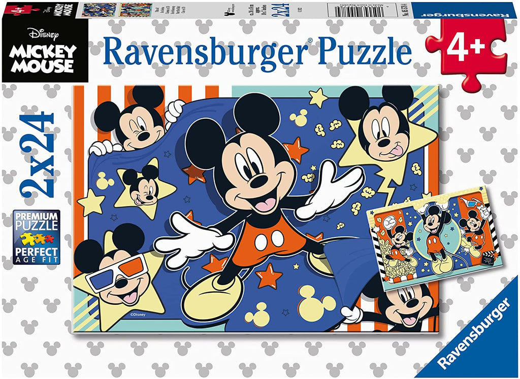 Kinderpuzzle 2x24 - Micky Maus Film ab ! - Ravensburger