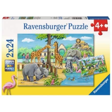 Kinderpuzzle 2x24 - Willkommen im Zoo  - Ravensburger