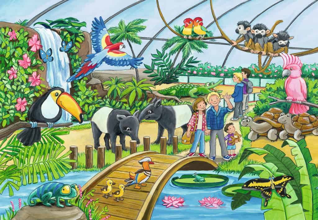 Kinderpuzzle 2x24 - Willkommen im Zoo  - Ravensburger