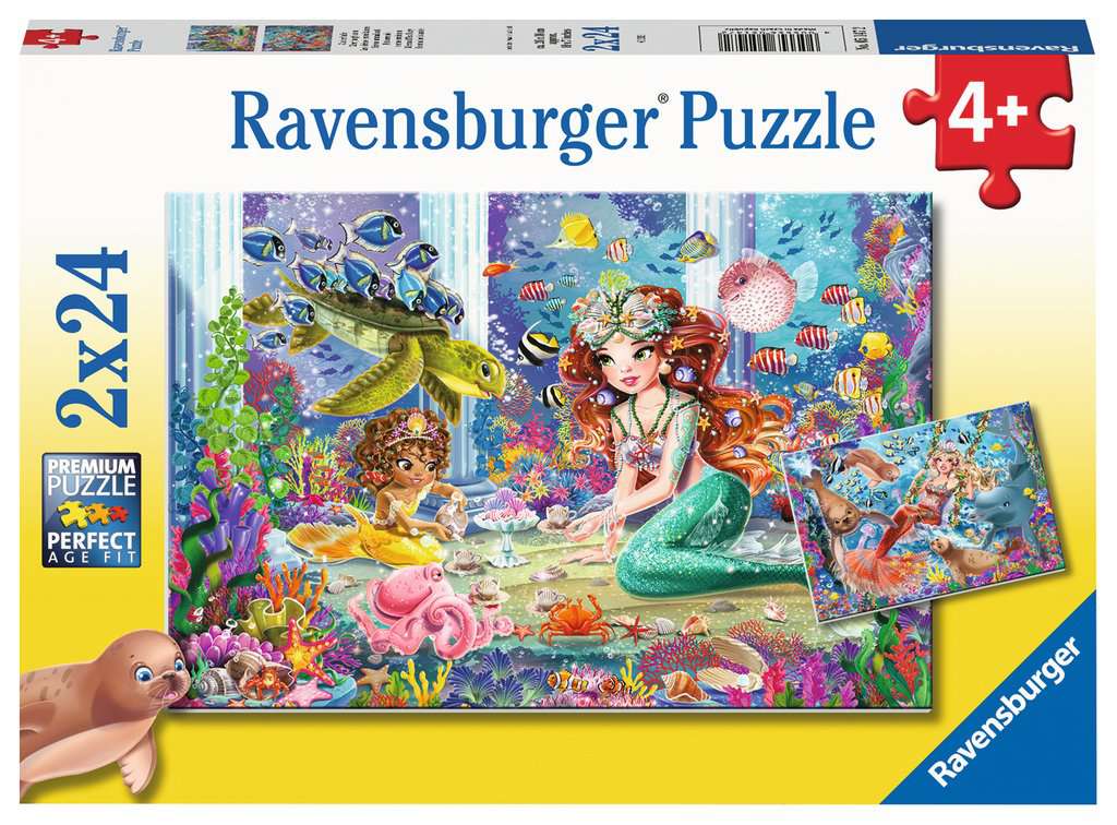 Kinderpuzzle 2x24 - Zauberhafte Meerjungfrauen - Ravensburger