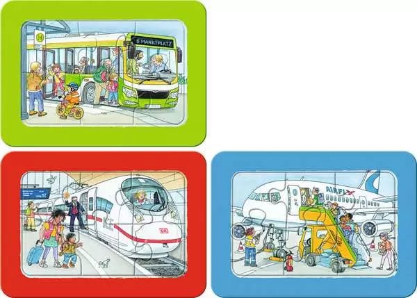 Kinderpuzzle ab 2 Jahren - Unterwegs mit Bus, Bahn und Flugzeug - Ravensburger