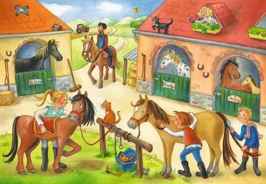 Kinderpuzzle ab 3 Jahren - Ferien auf dem Pferdehof - 12 Teile - Ravensburger