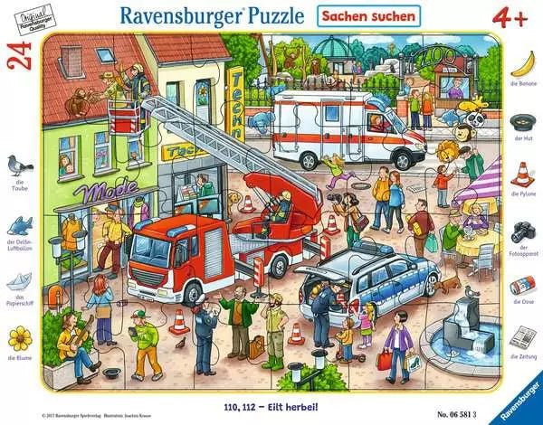 Kinderpuzzle ab 4 Jahren - 110, 112 - Eilt herbei! - Ravensburger