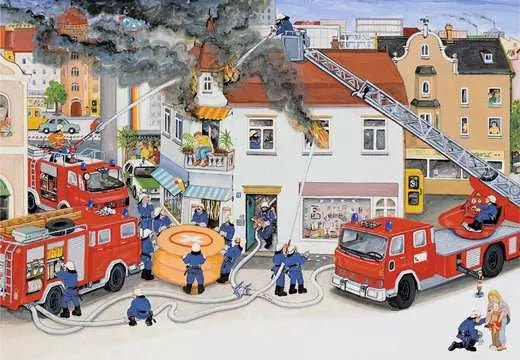 Kinderpuzzle ab 4 Jahren - Bei der Feuerwehr - 24 Teile - Ravensburger