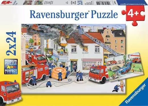 Kinderpuzzle ab 4 Jahren - Bei der Feuerwehr - 24 Teile - Ravensburger