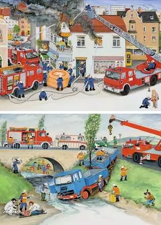 Kinderpuzzle ab 4 Jahren - Bei der Feuerwehr - 24 Teile - Ravensburger