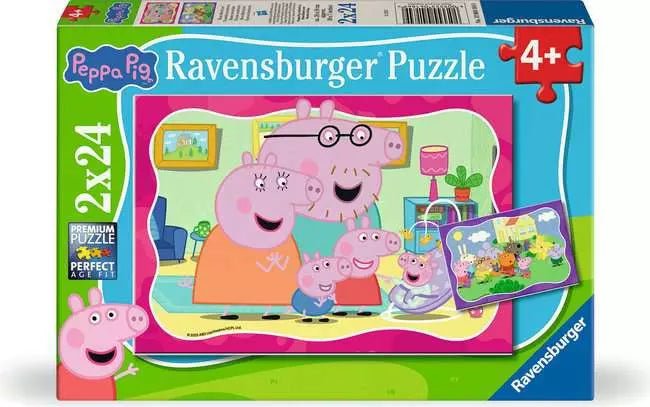 Ravensburger Kinderpuzzle Peppa Pig 2x24 Teile ab 4 Jahren
