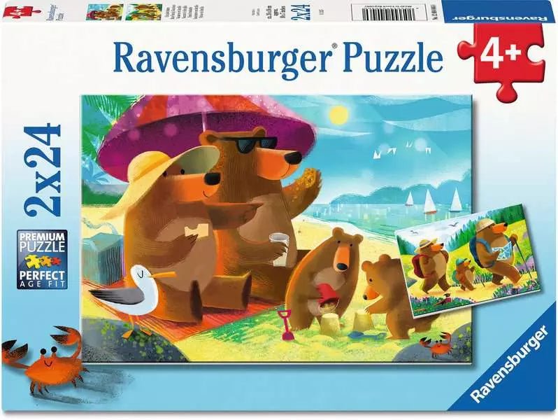 Ravensburger 2x24 Teile Kinderpuzzle mit Tier- und Fahrzeugmotiven ab 4
