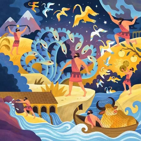 Ravensburger Kinderpuzzle 64 Teile Die zwölf Werke des Herkules
