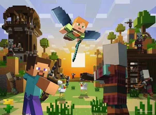 Ravensburger Minecraft Puzzle Baukunst und Abenteuer 150 Teile ab 7 Jahren
