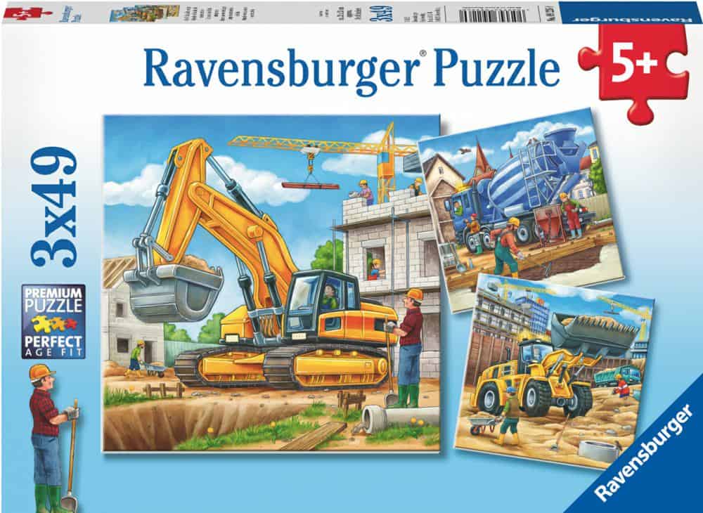 Kinderpuzzle - Baufahrzeuge 3x49   - Ravensburger