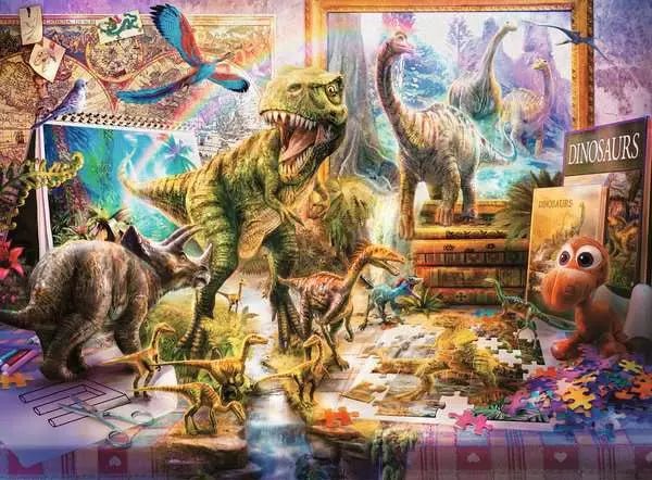 Kinderpuzzle - Dinos im Kinderzimmer - Ravensburger