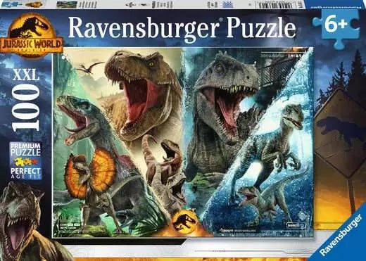 Kinderpuzzle - Dinosaurierarten - 100 Teile Jurassic Wolrd - Ravensburger