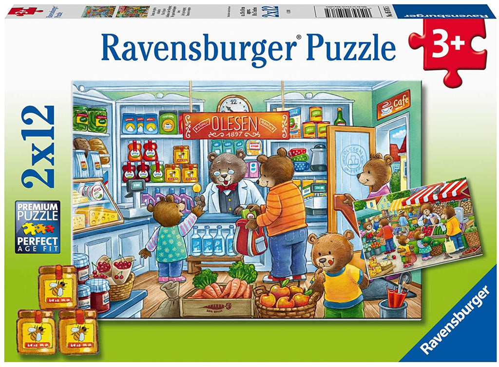 Kinderpuzzle - Komm wir gehen einkaufen 2 x 12 Teile   - Ravensburger