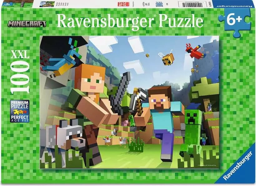 Kinderpuzzle Minecraft Steve und Alex mit 100 XXL-Teilen Ravensburger
