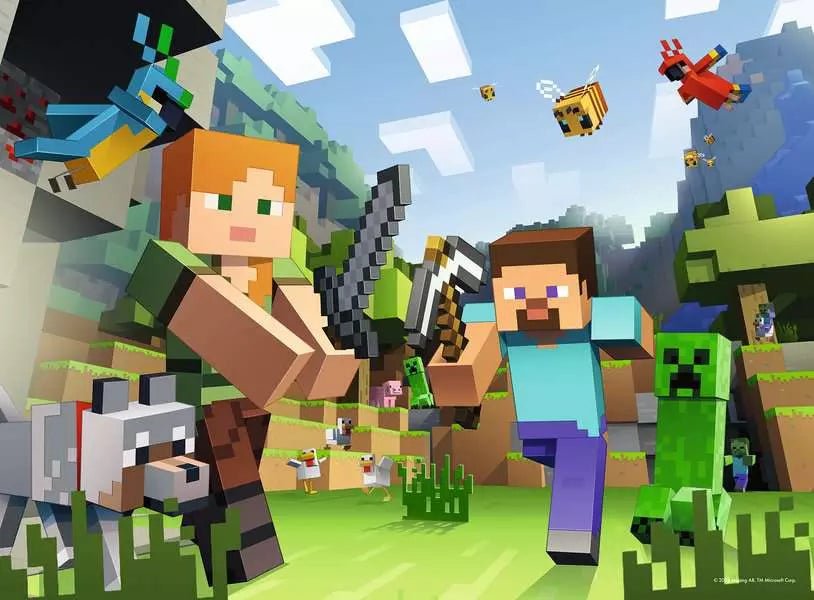 Ravensburger Minecraft Puzzle Steve und Alex 100 Teile ab 6 Jahren
