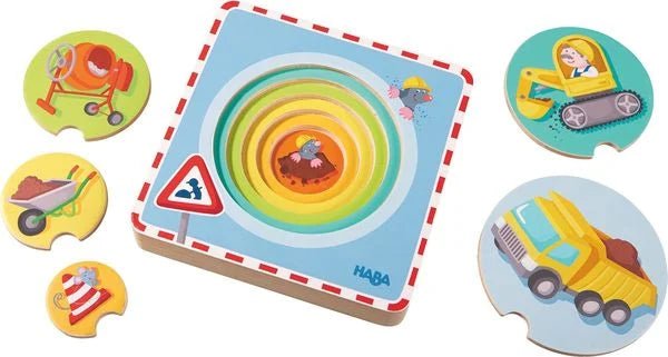 Kinderpuzzle - Schichtenpuzzle - Holzpuzzle - Baustelle - Haba